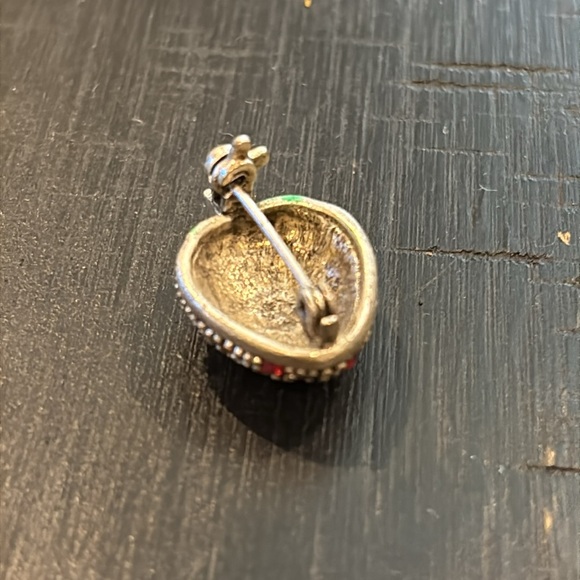 Laila Rowe Rhinestone Brooch Red Aurora Borealis Colorful Strawberry Pin Small - Picture 4 of 6